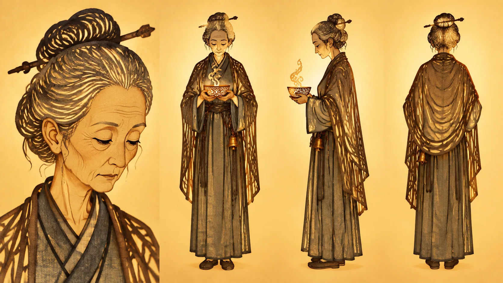 皮影戏角色人物-孟婆