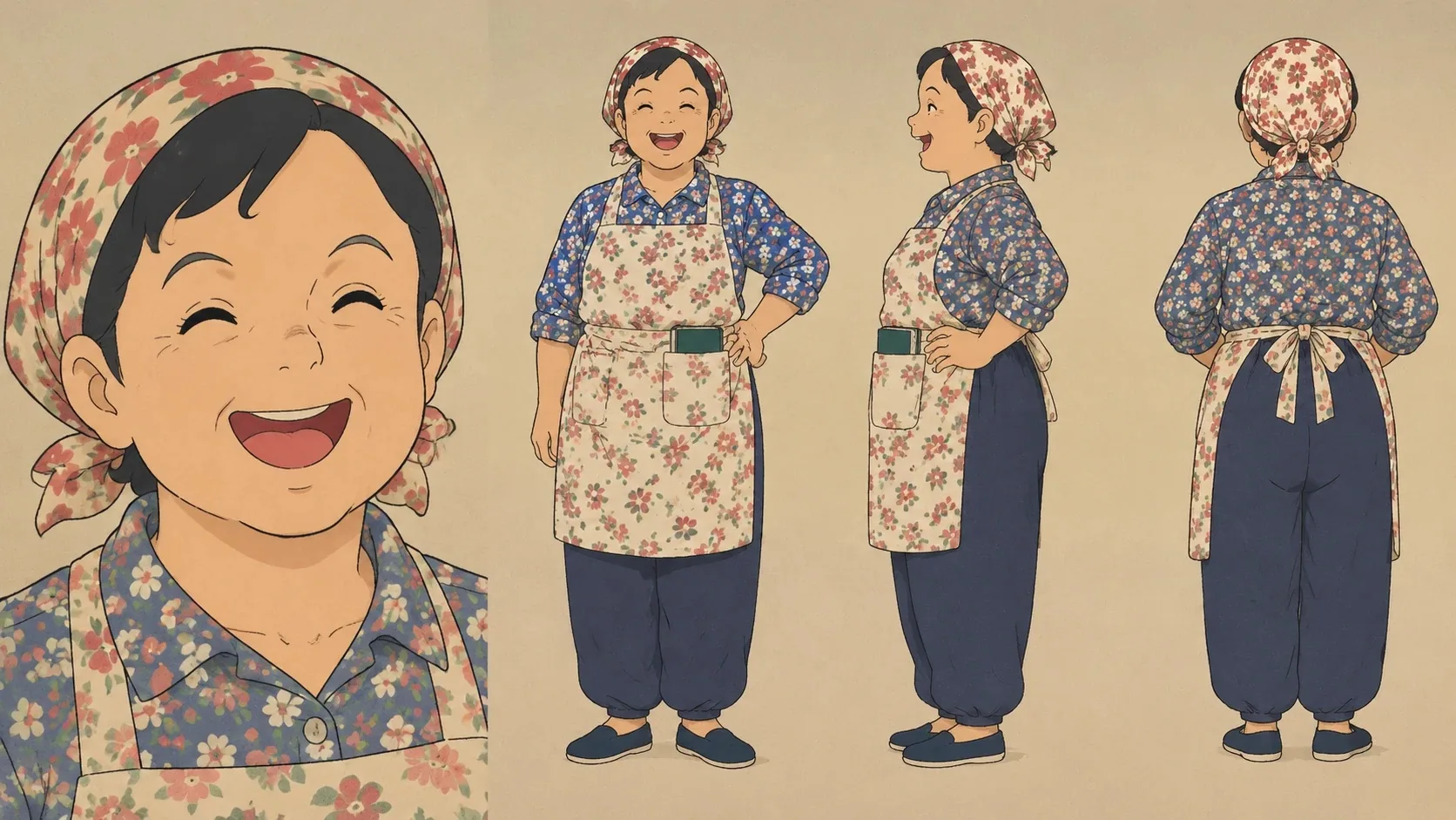 昭和日式卡通角色人物-杂货店老板娘·松子