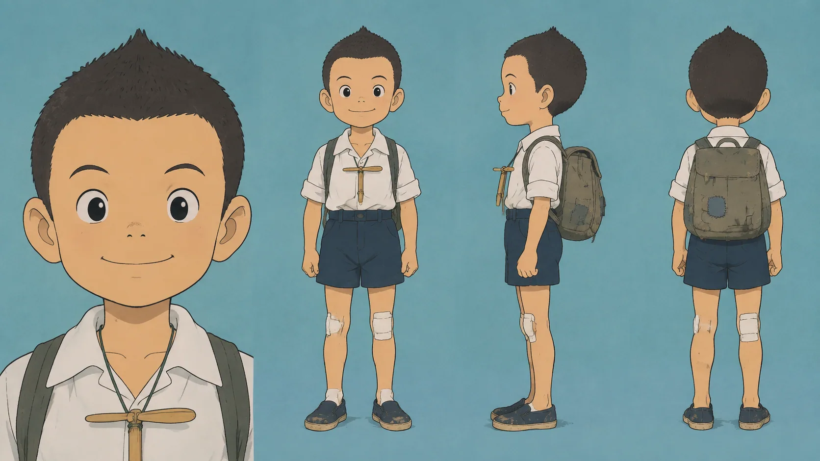 昭和日式卡通角色人物-乡村小学生·太郎
