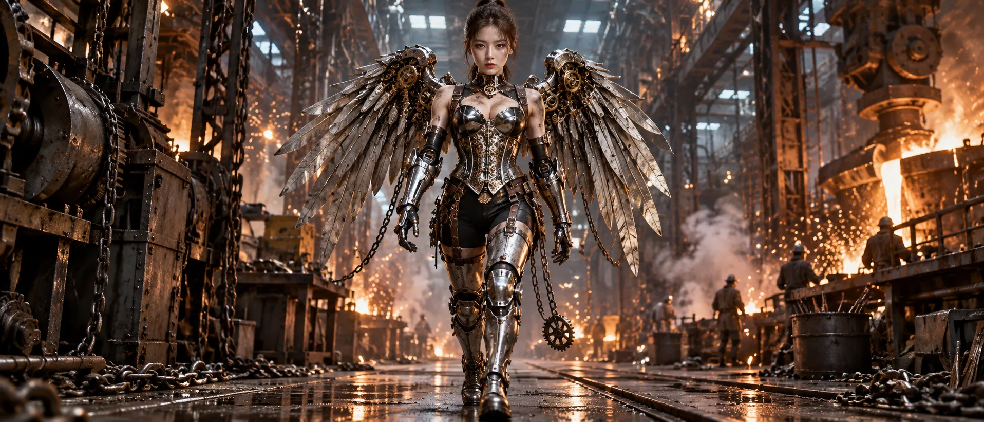 蒸汽朋克机械天使降临炼钢厂