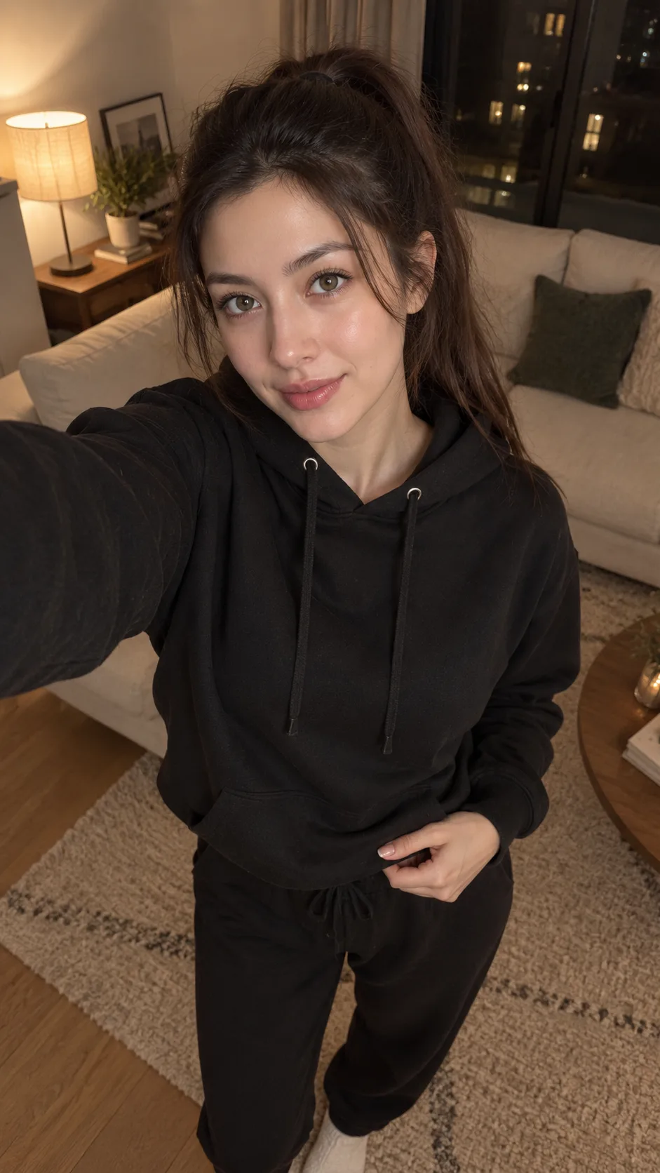 深夜安静公寓里的成年女性自拍