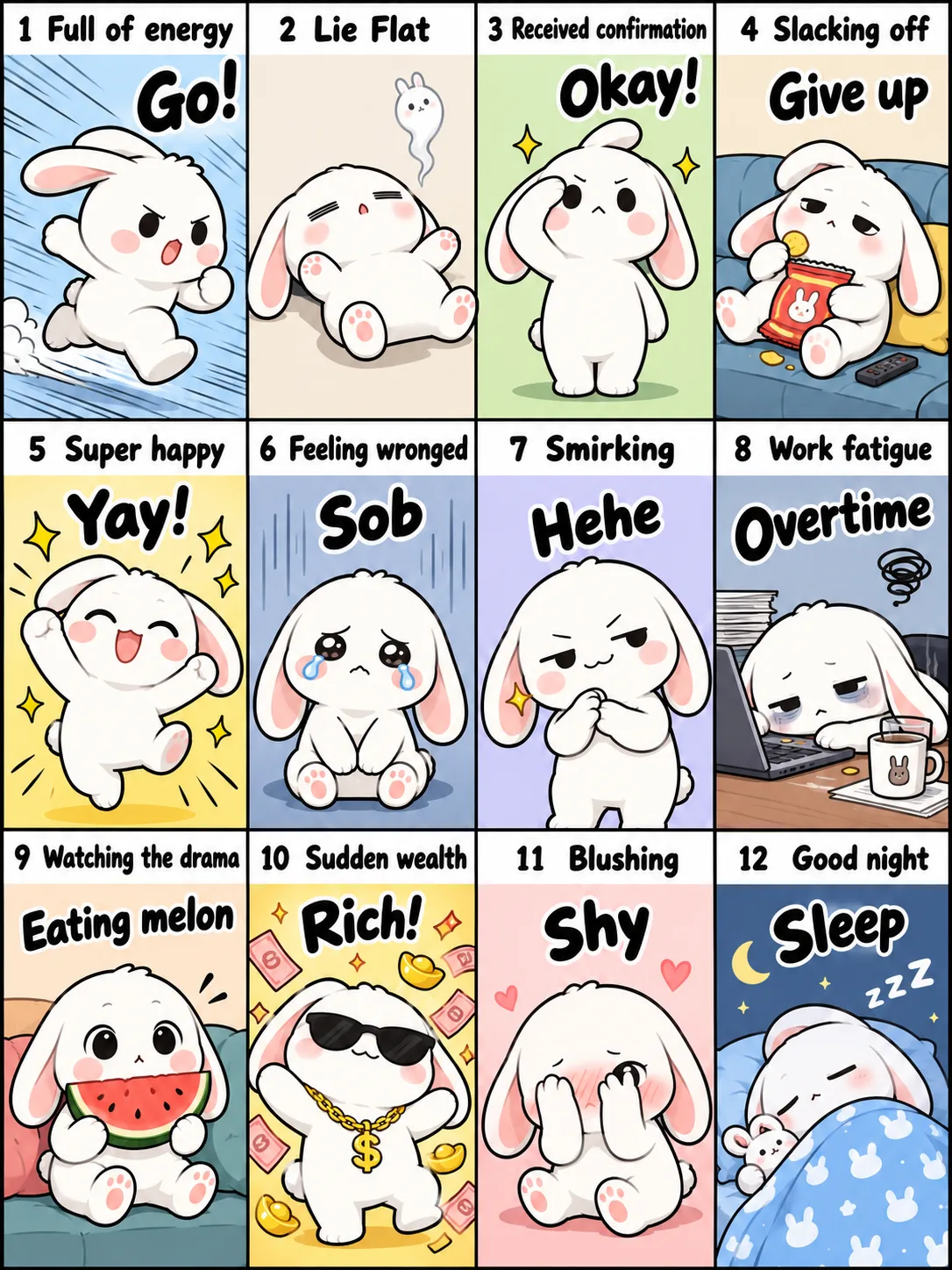 主角十二种百变情绪多格漫画