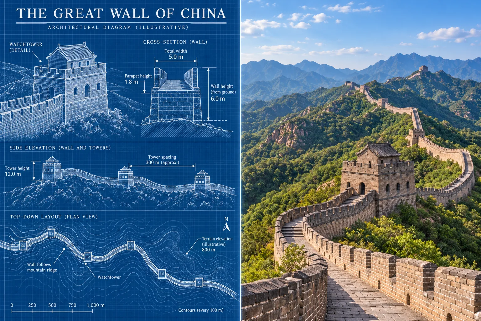 蓝图与实景交织的巍峨长城