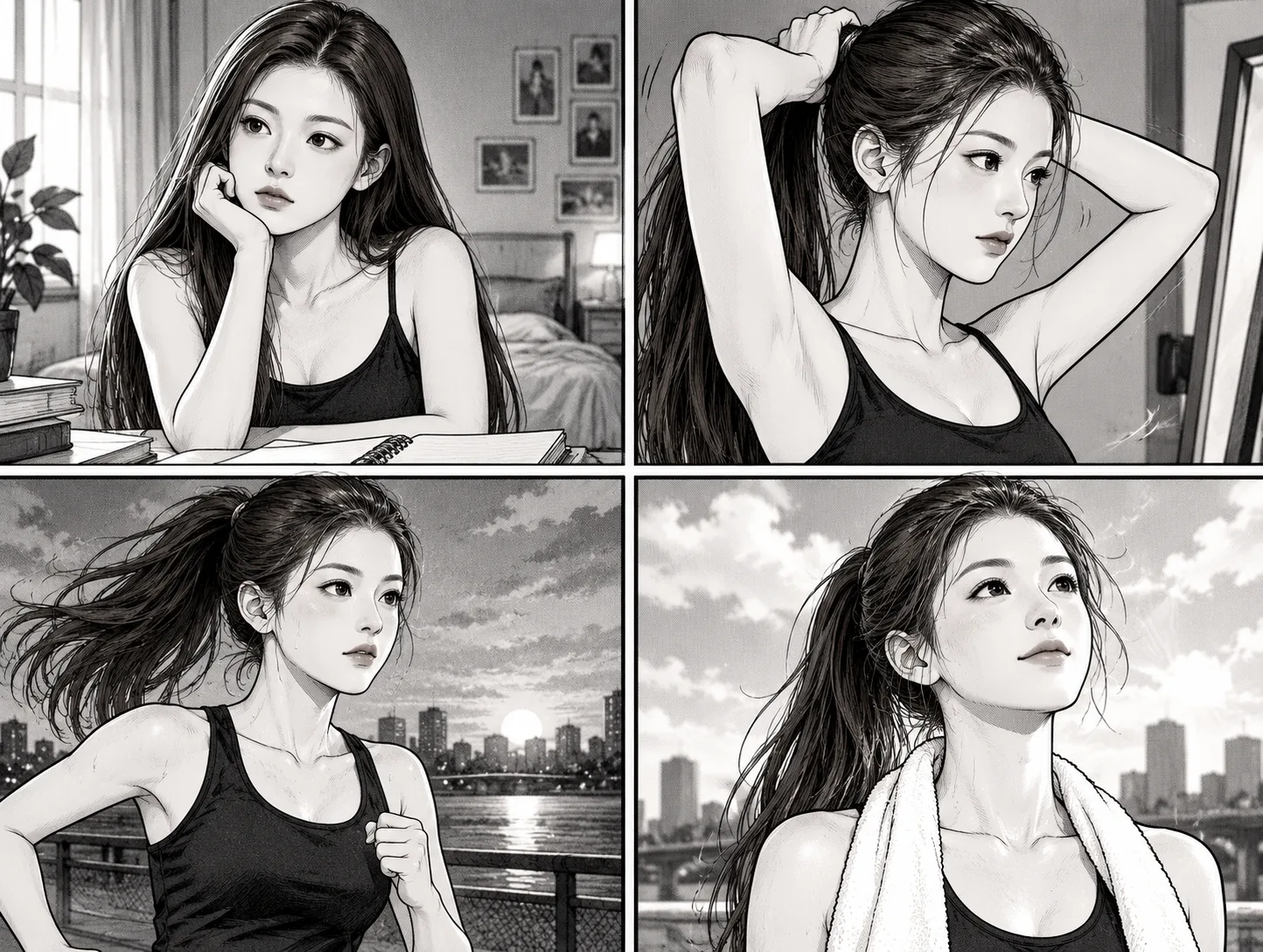视频片段转四格漫画模板