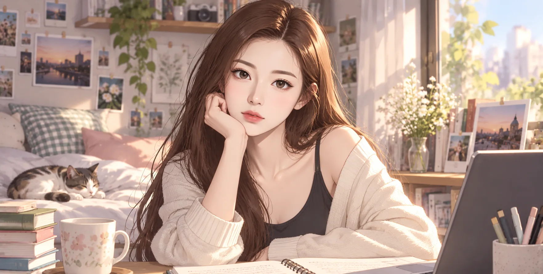 纯净治愈系原创动漫插画
