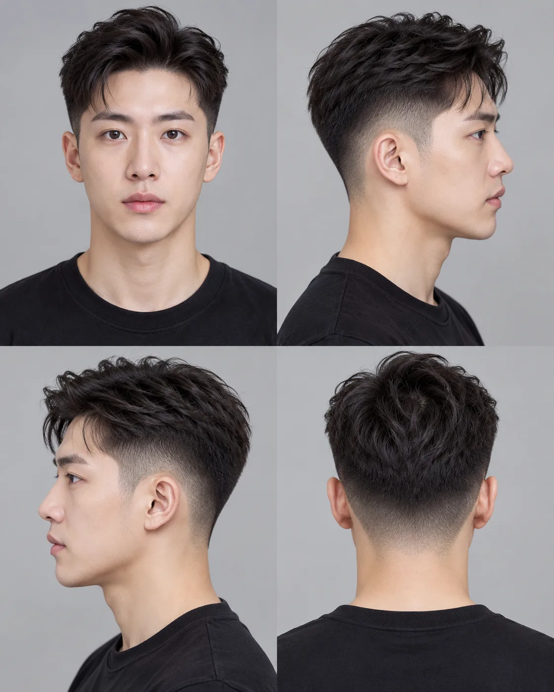 型男渐变短发四视角影棚写真