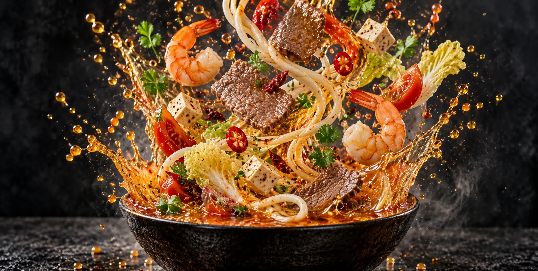 Asian Soup with Frozen Spiral Splash