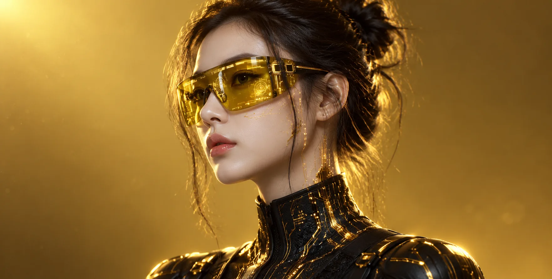 赛博朋克黑金机能风侧颜