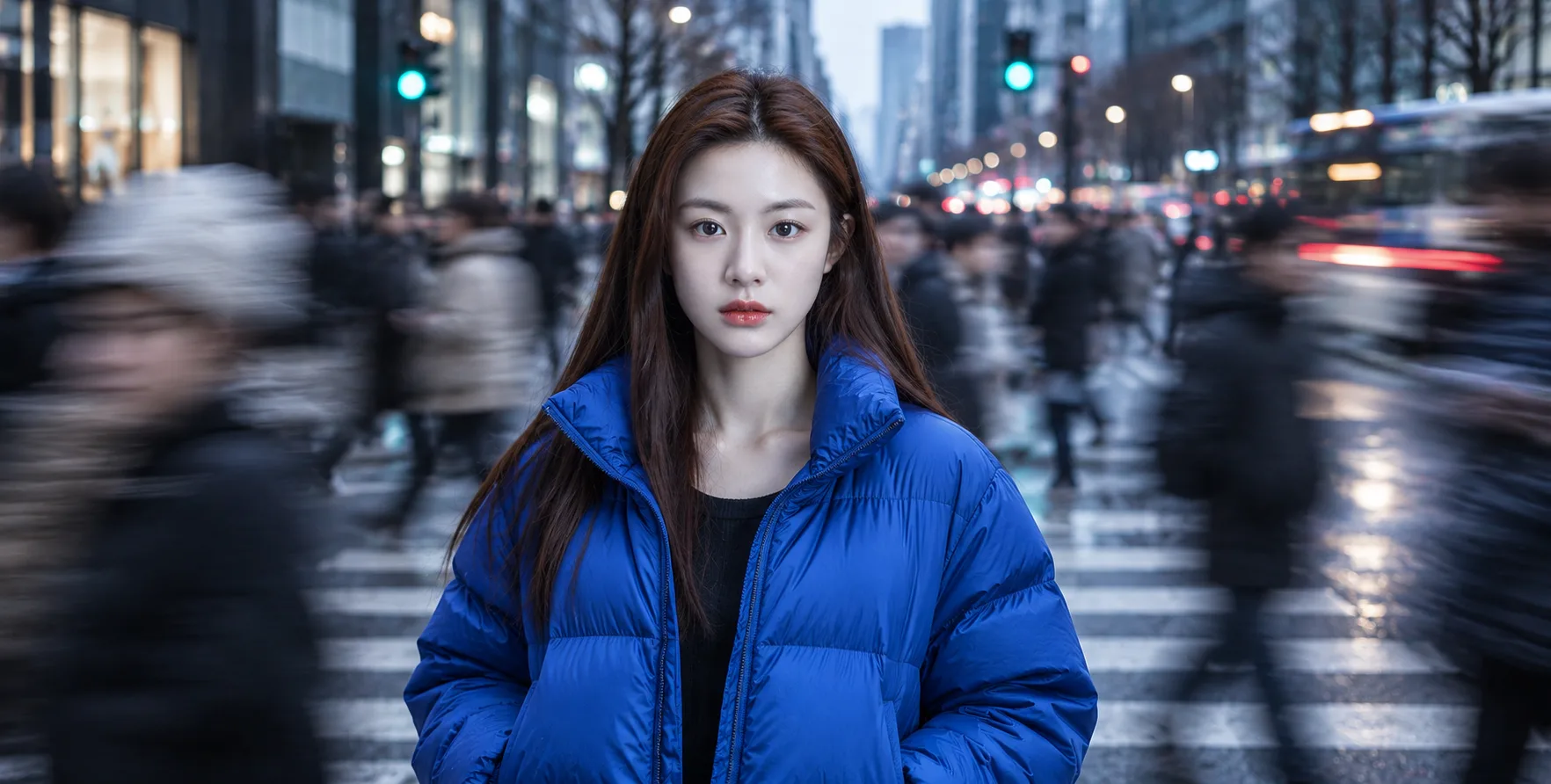 喧嚣人海中的静谧少女