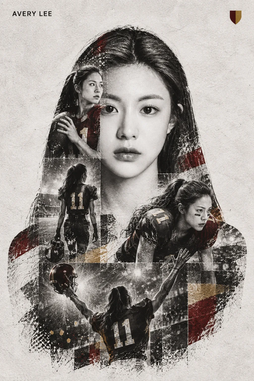 纹理照片马赛克人物致敬海报