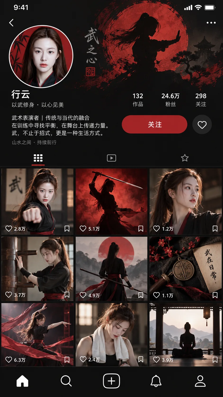 原创成年武术表演者的东方美学个人主页