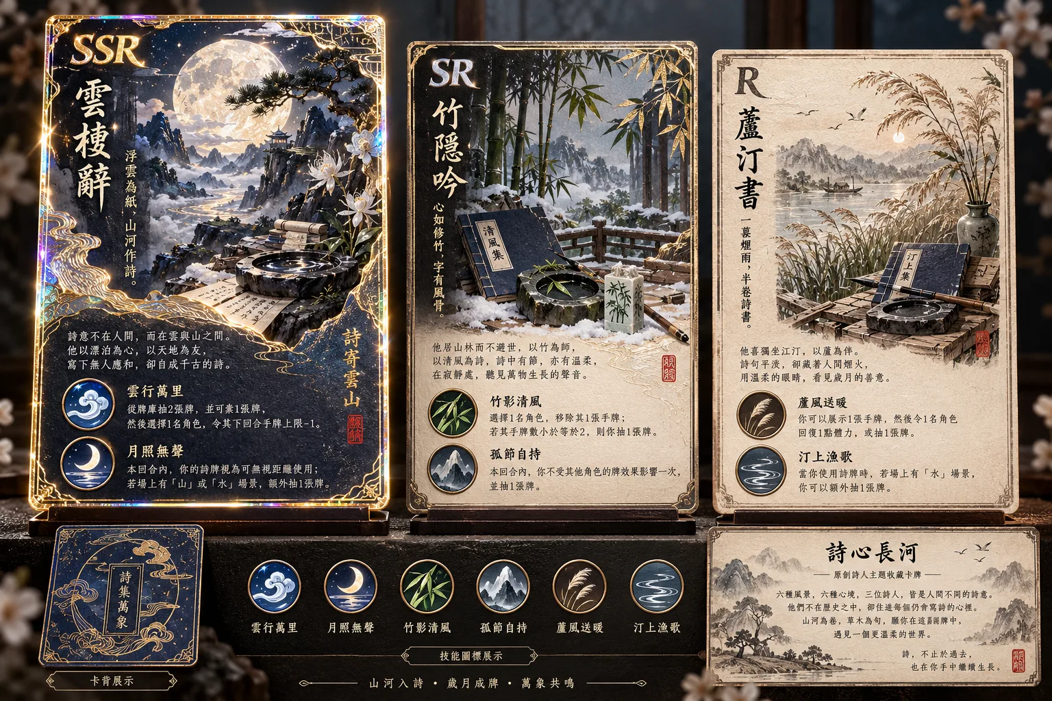 原创古典诗人主题镭射典藏卡牌套组