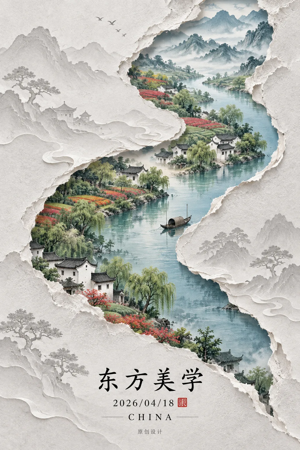 裂痕里的新中式东方山水