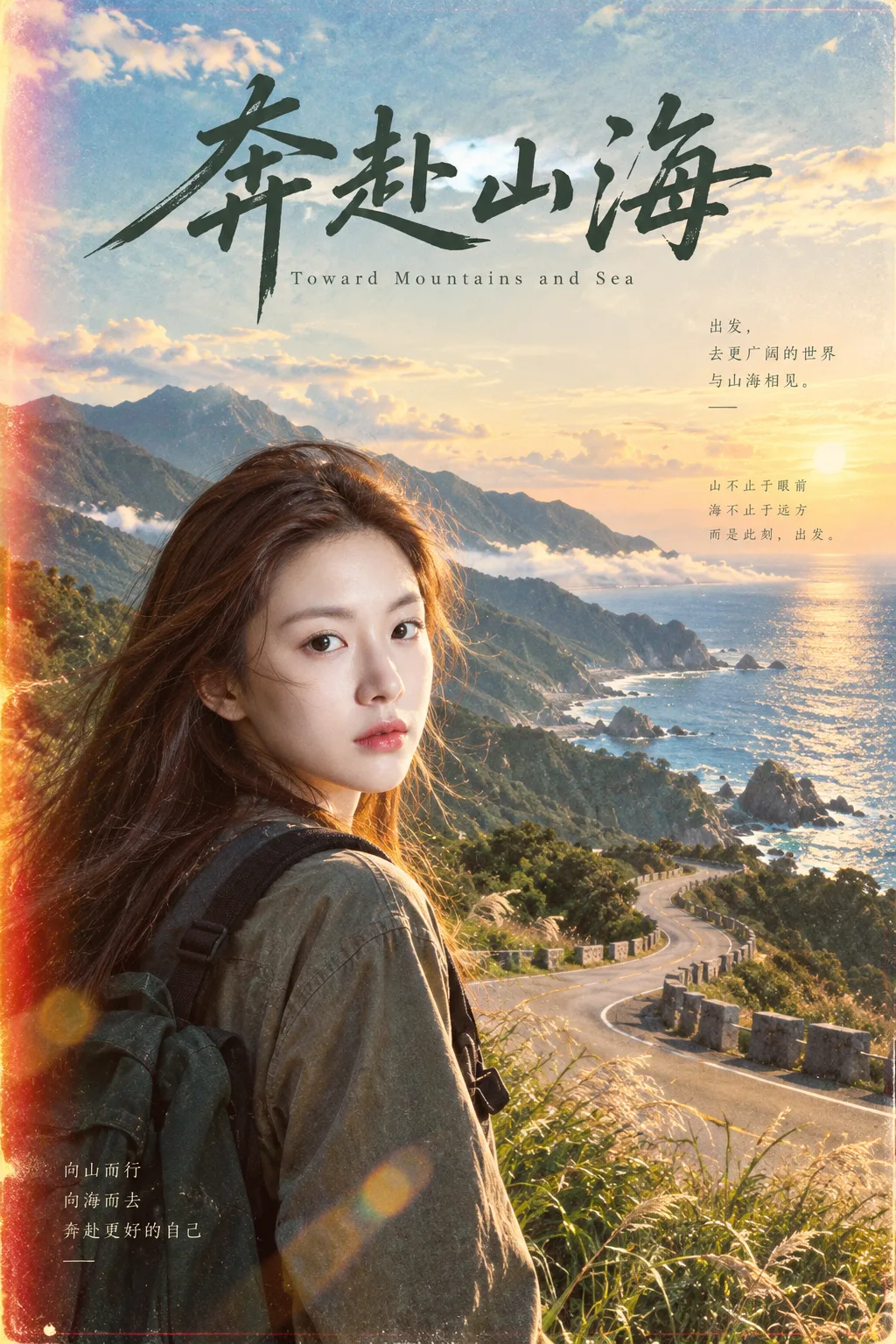 奔赴山海胶片感海报