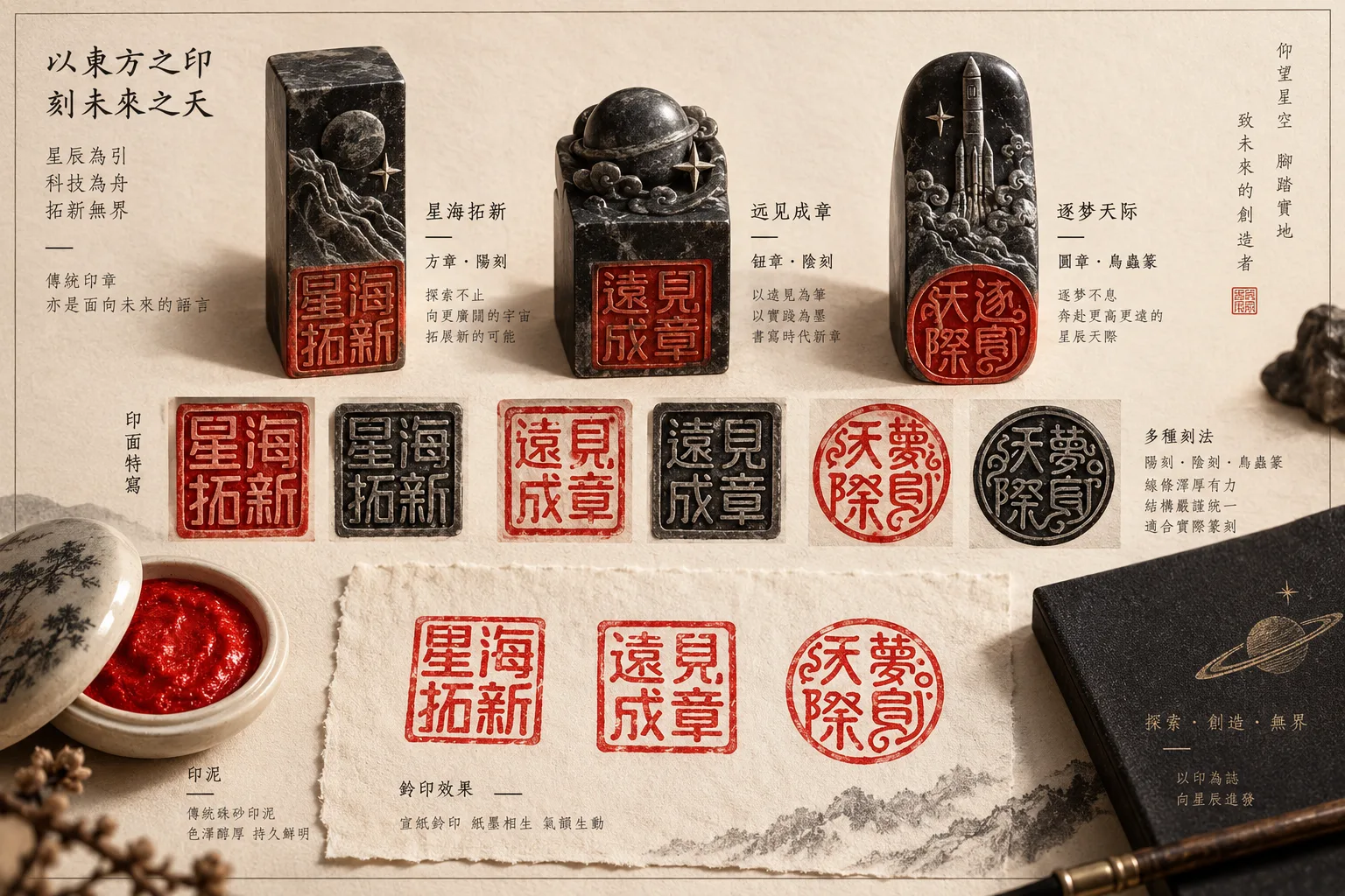科技创业者主题篆刻印章系列