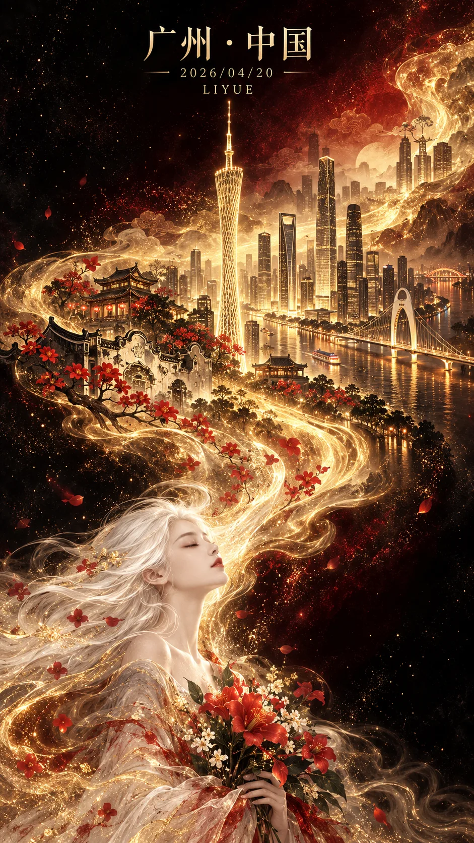 鎏金广州塔的东方奇幻海报