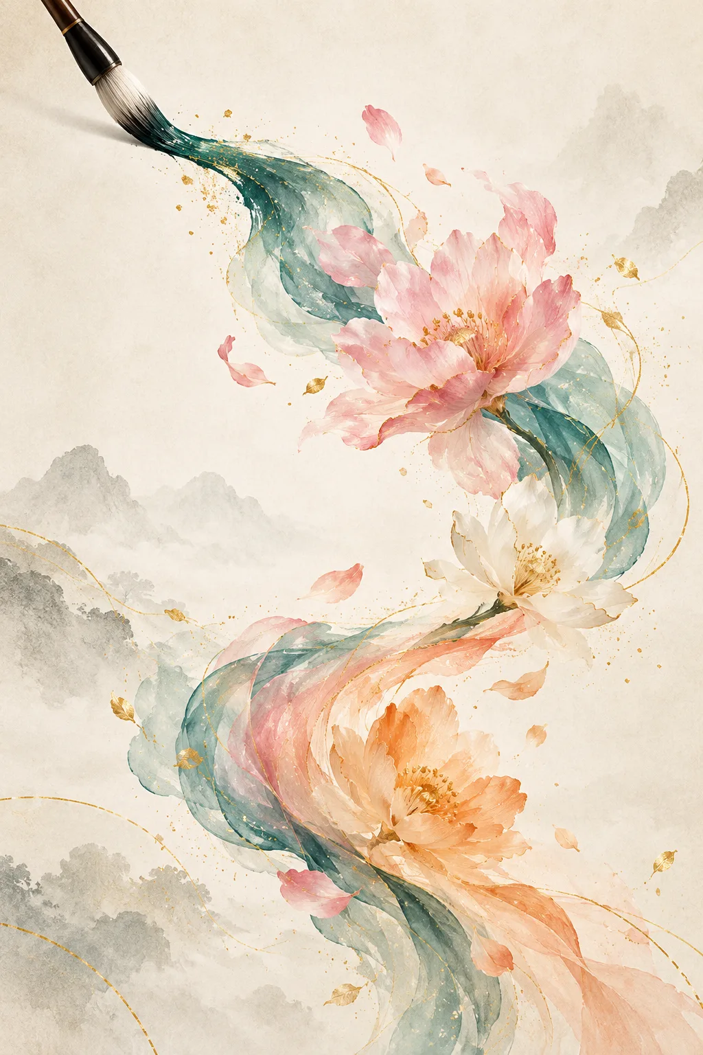 妙笔生花极简东方插画