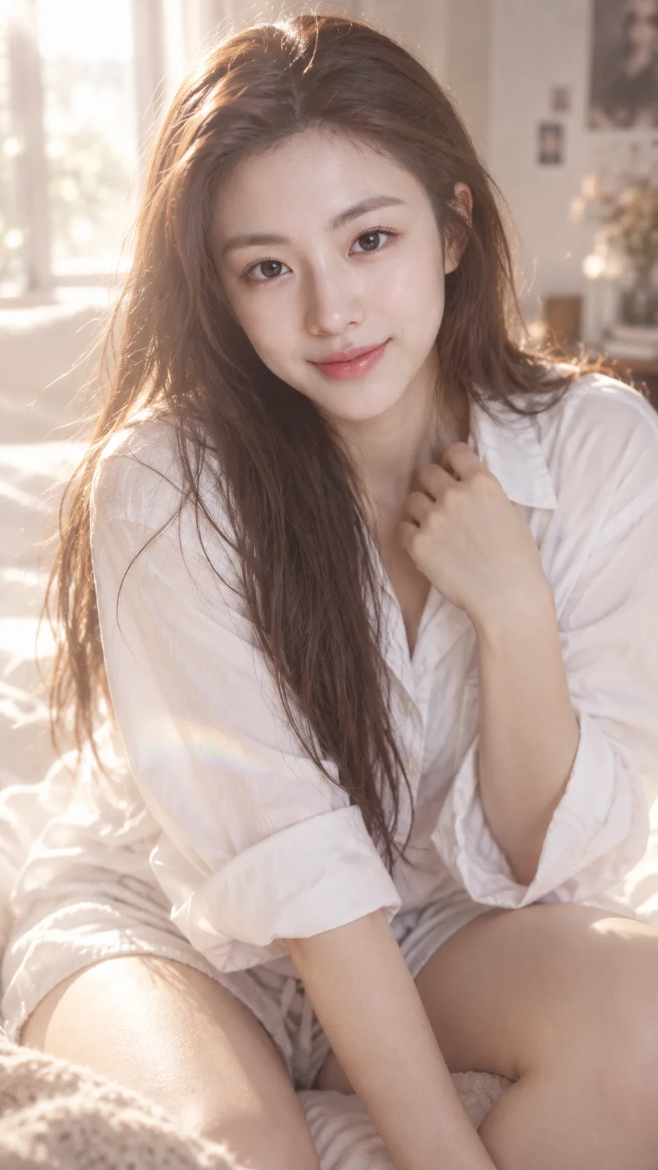 韩系女友私密白衬衫特写