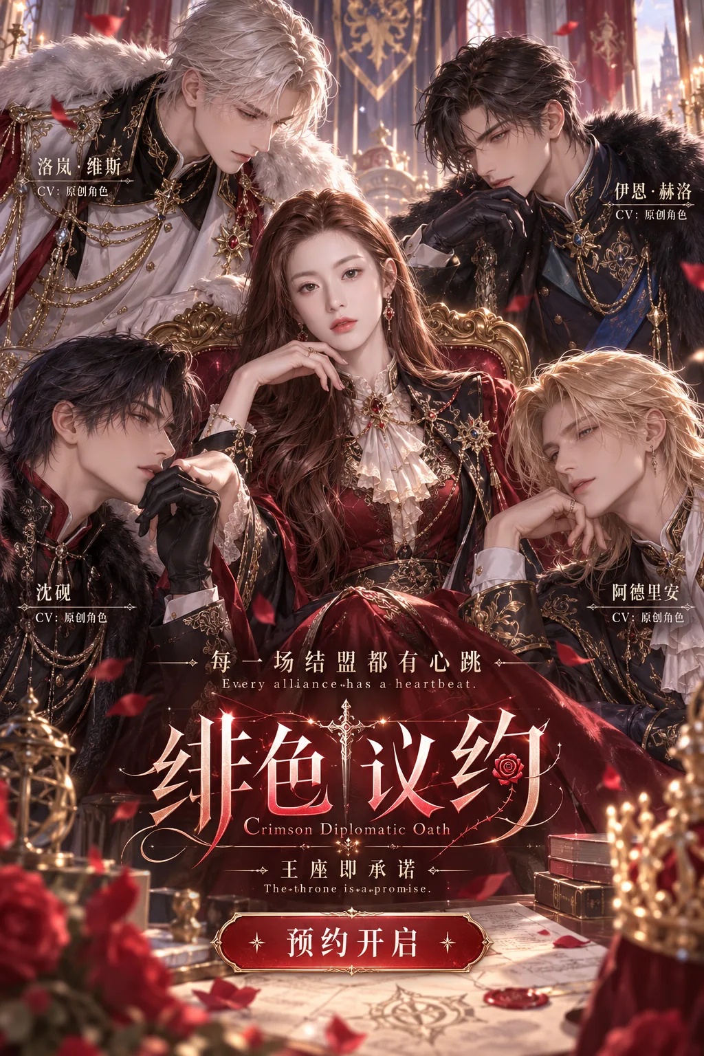 权谋与恋爱的原创乙女游戏主视觉海报