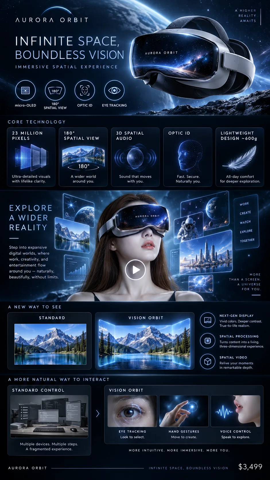 AURORA ORBIT空间头显科技营销海报