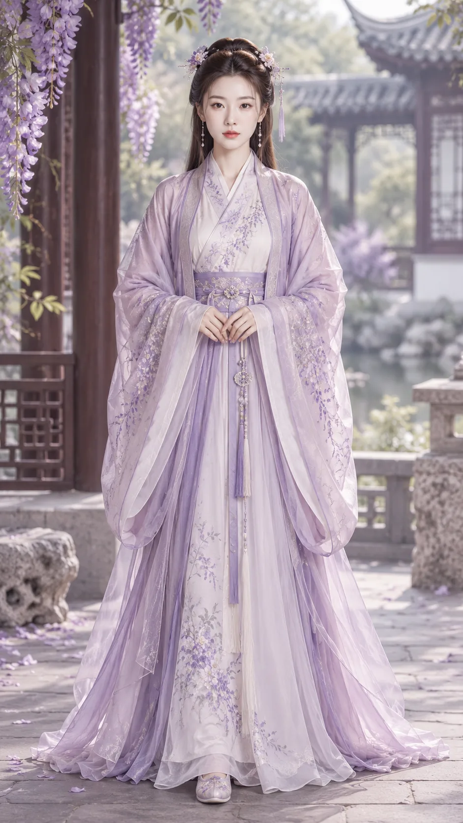 淡紫宋风汉服绝美网红