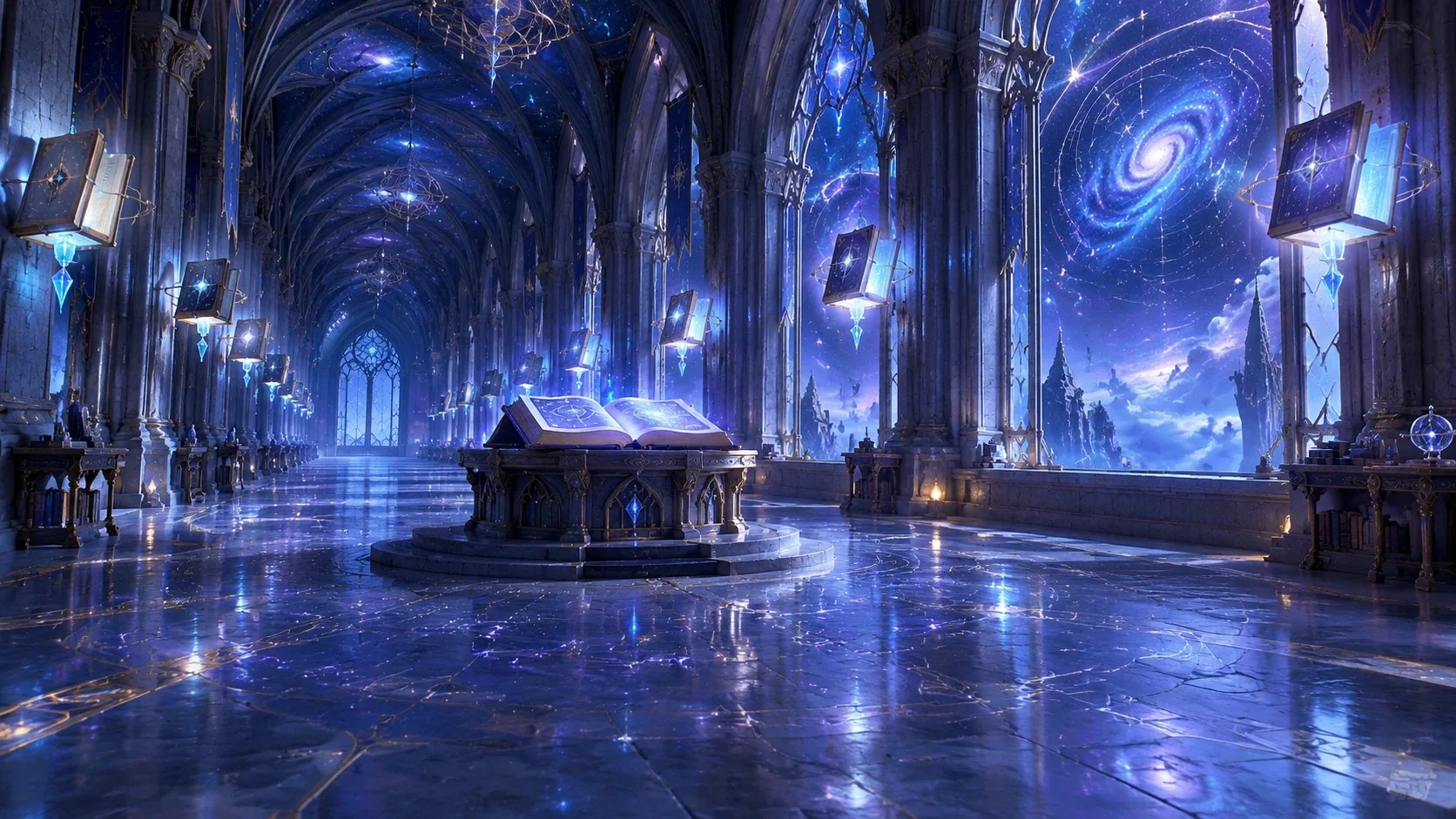 3D奇幻RPG场景图-魔法学院回廊