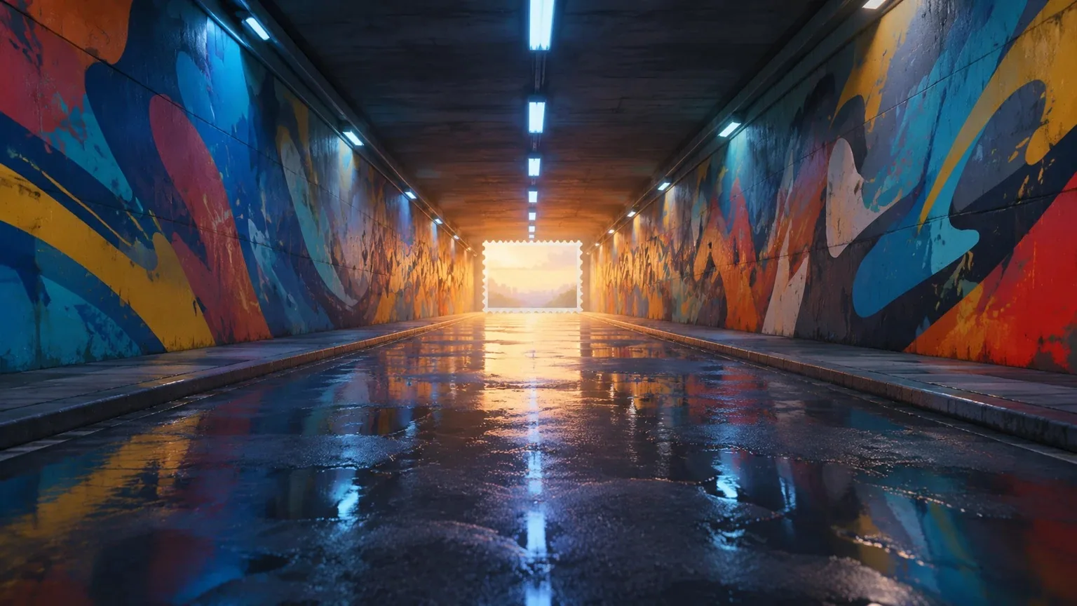 风格化3D场景图-涂鸦隧道