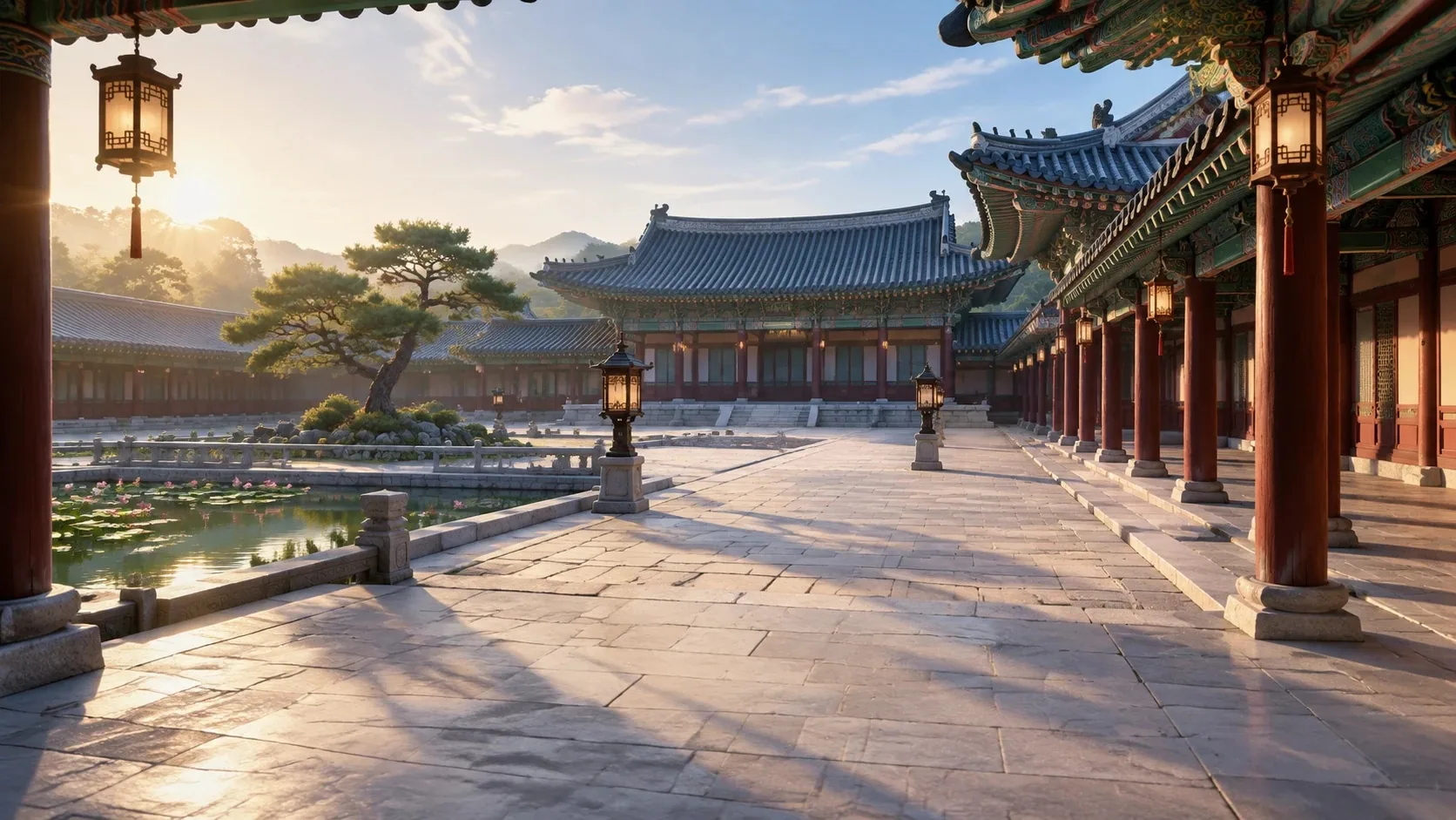 韩式古装场景图-王宫庭院