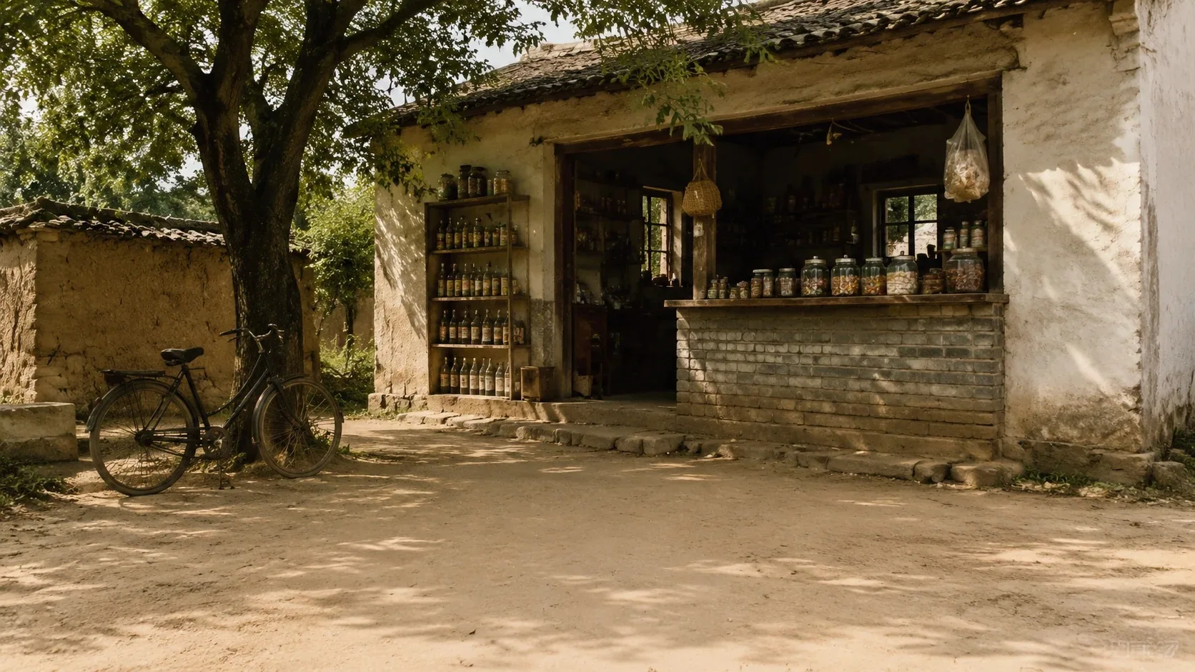 90年代乡村电影场景图-村口小卖部